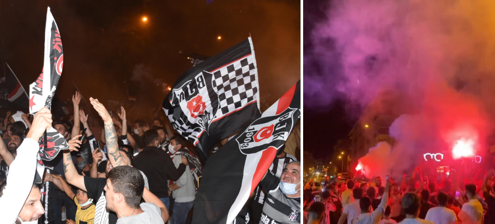 Beşiktaş'ın şampiyonluk coşkusu sokaklara taştı