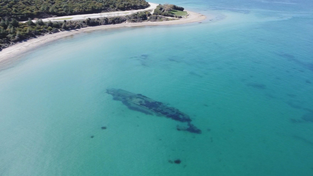 Çanakkale Savaşı'ndaki batık gemiler havadan görüntülendi