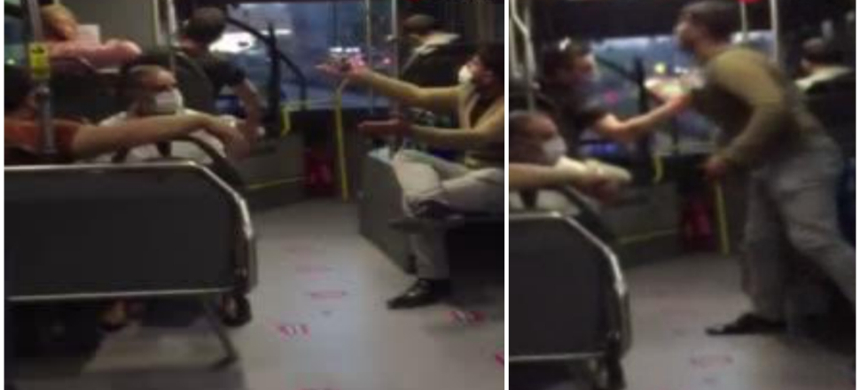Metrobüste 'terbiyesizlik' kavgası