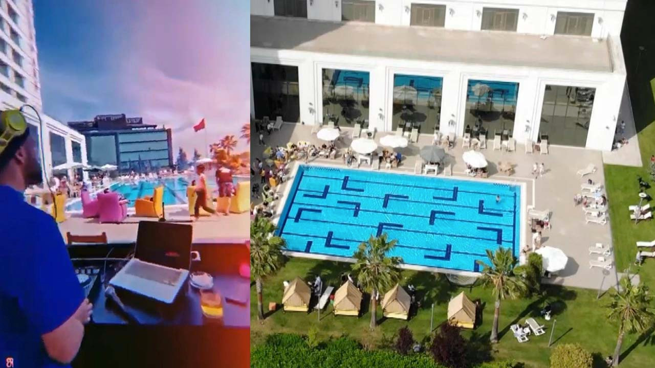 Havuz başında DJ eşliğinde koronavirüs partisi