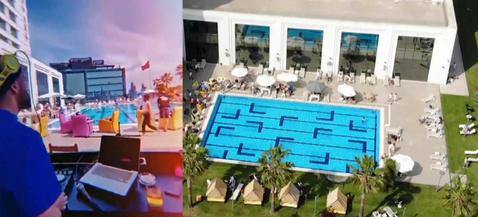 Havuz başında DJ eşliğinde koronavirüs partisi