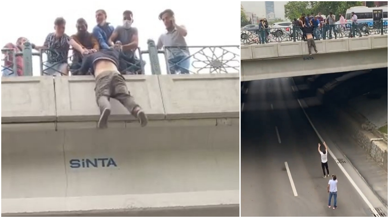 Tam atlayacakken hayatını kurtardılar