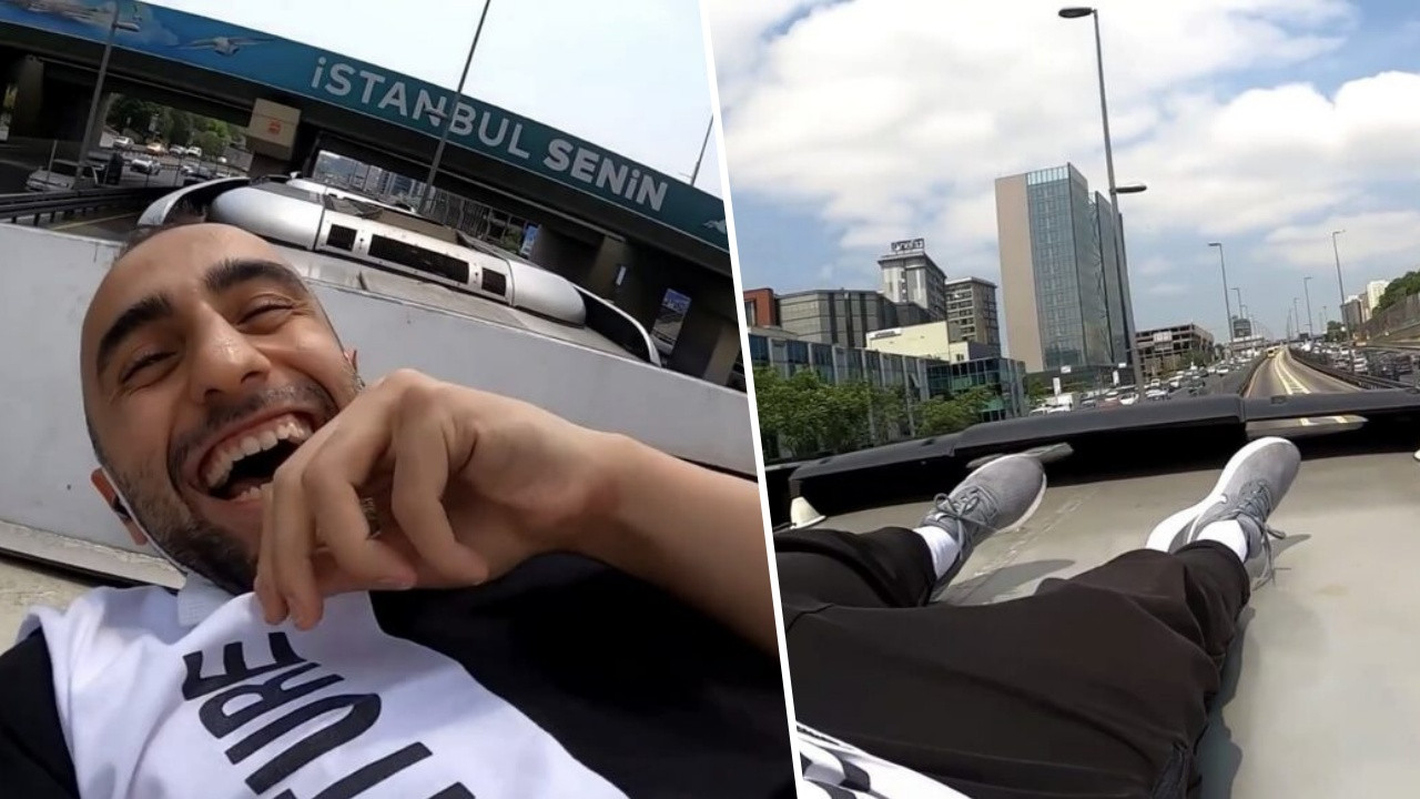 Metrobüsün üstünde tehlikeli yolculuk! Sosyal medyada paylaştı...