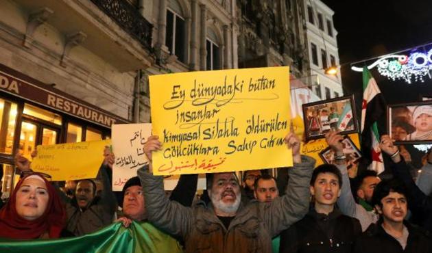 Rusya Başkonsolosluğu önünde İdip katliamı protestosu