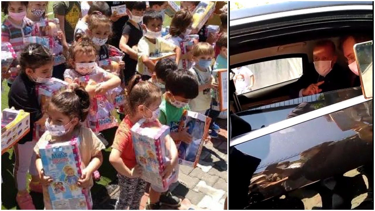 'Tayyip dede' diyerek Erdoğan'ın çevresini sardılar