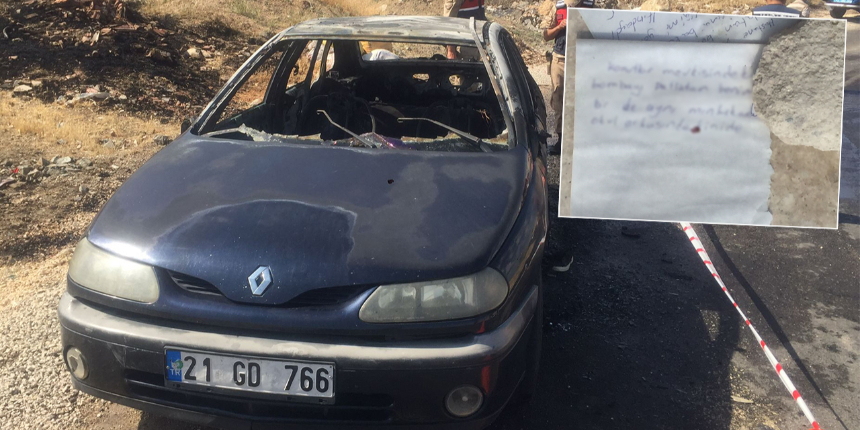 Yanan otomobilde itiraf notu: Bombalayan benim!
