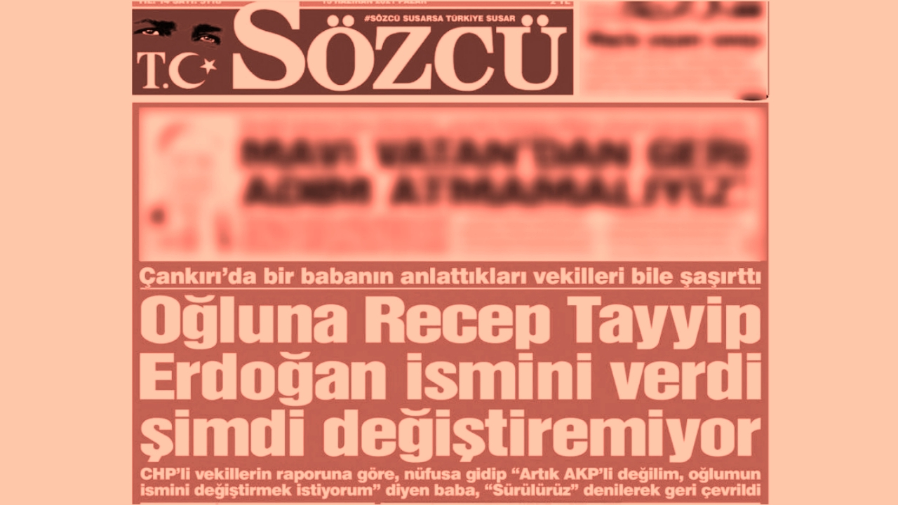 Sözcü'nün bir haberine daha yalanlama! 'Oğluna Recep Tayyip Erdoğan ismini verdi şimdi değiştiremiyor' demişlerdi...