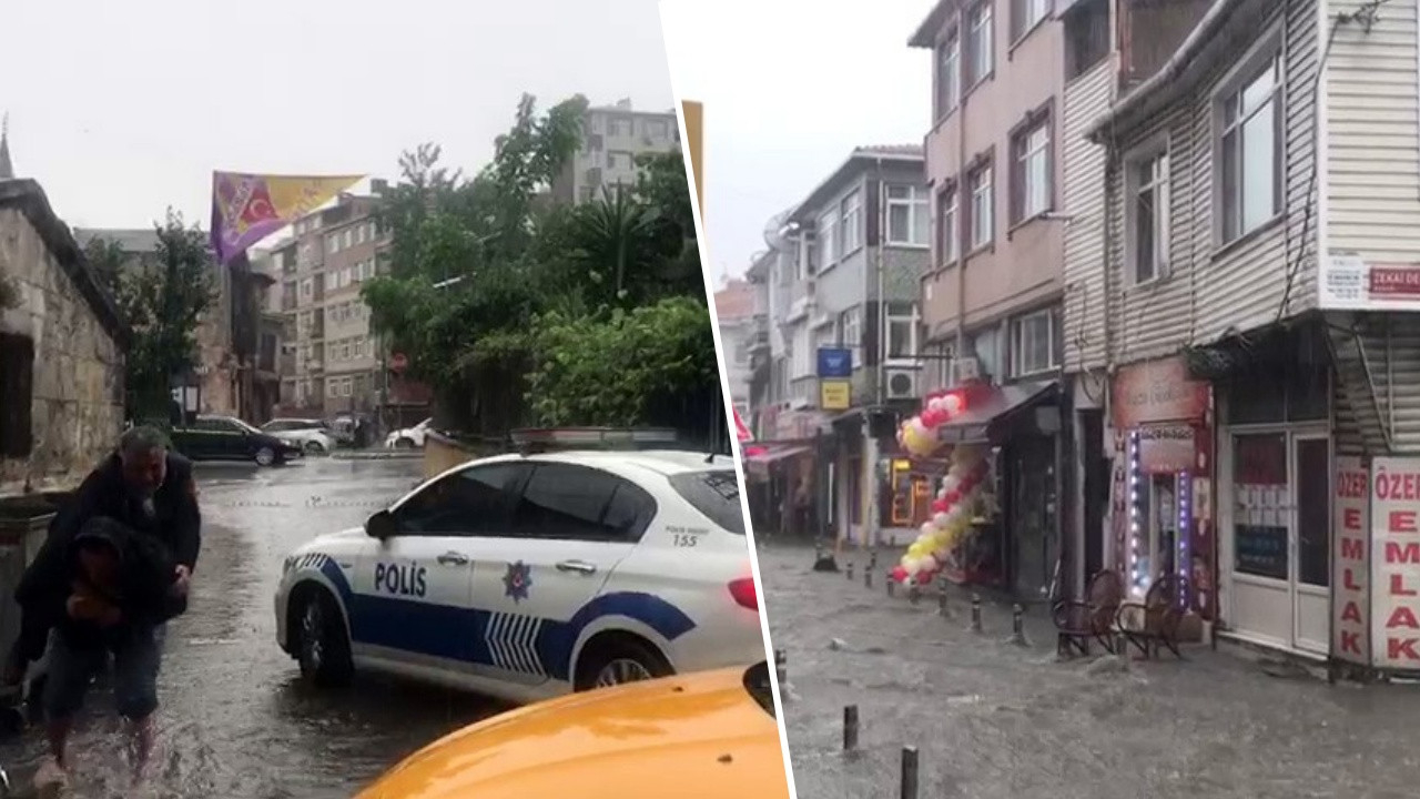 İstanbul sele teslim: Cadde ve sokaklar göle döndü!