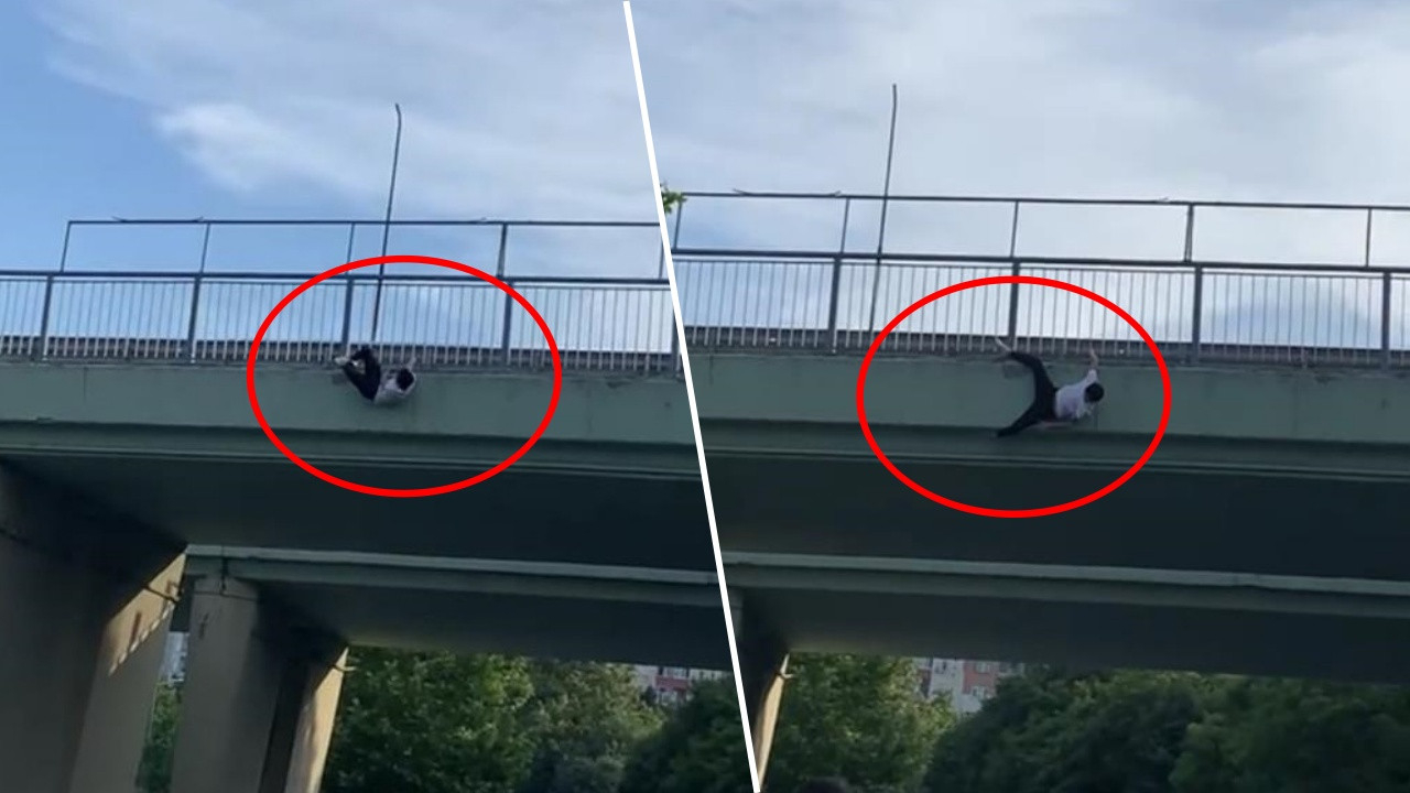 İstanbul'un göbeğinde akılalmaz anlar! Uyuşturucu etkisindeki genç köprüden kendini aşağı attı!