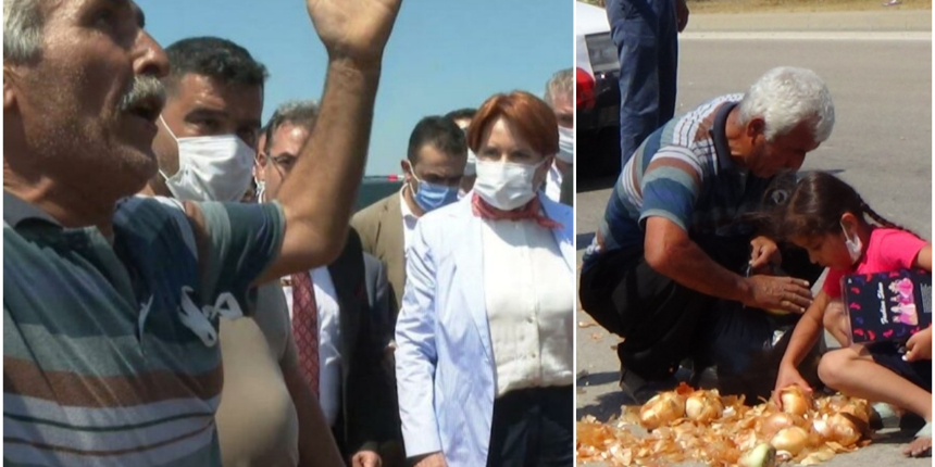 'Para etmiyor' diye döktüğü soğanları geri topladı