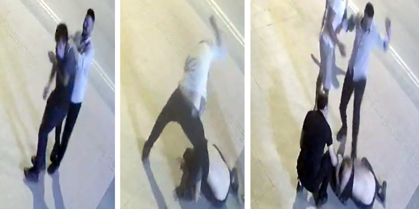 Epilepsi hastası kuryeye tekmeli saldırı kamerada