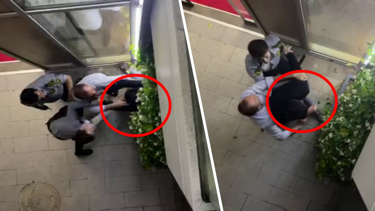 Yemek siparişi veren doktora güvenlik görevlileri saldırdı: Tekmeler coplar havada uçuştu!