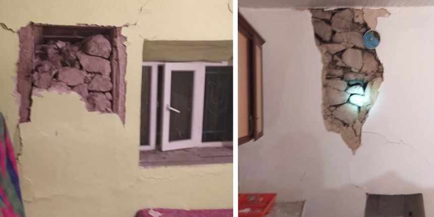 Bingöl depremi sırasında Karakoçan'daki evler yıkıldı
