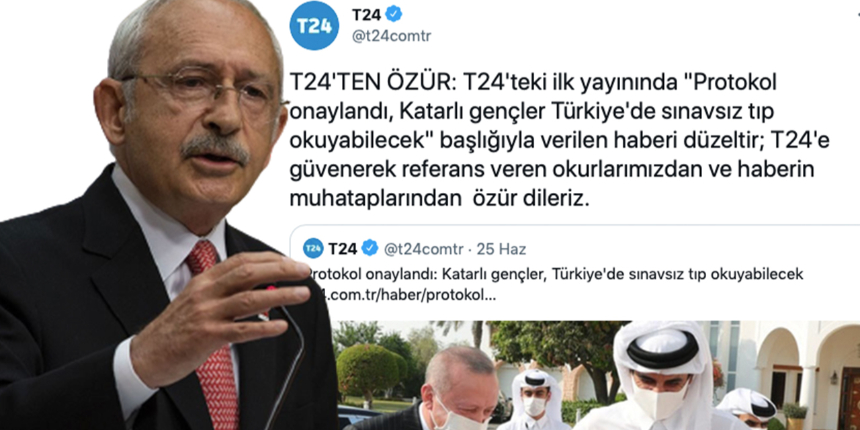 Kılıçdaroğlu'nun referans aldığı T24'ten özür geldi! CHP Genel Başkanı hala sessiz...
