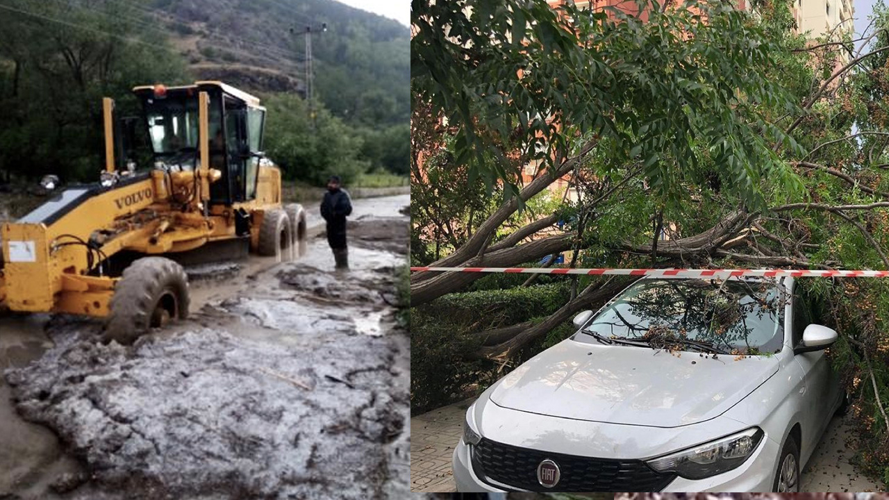 İzmir'de fırtına, Giresun'da sel... Yollar çamurla kaplandı