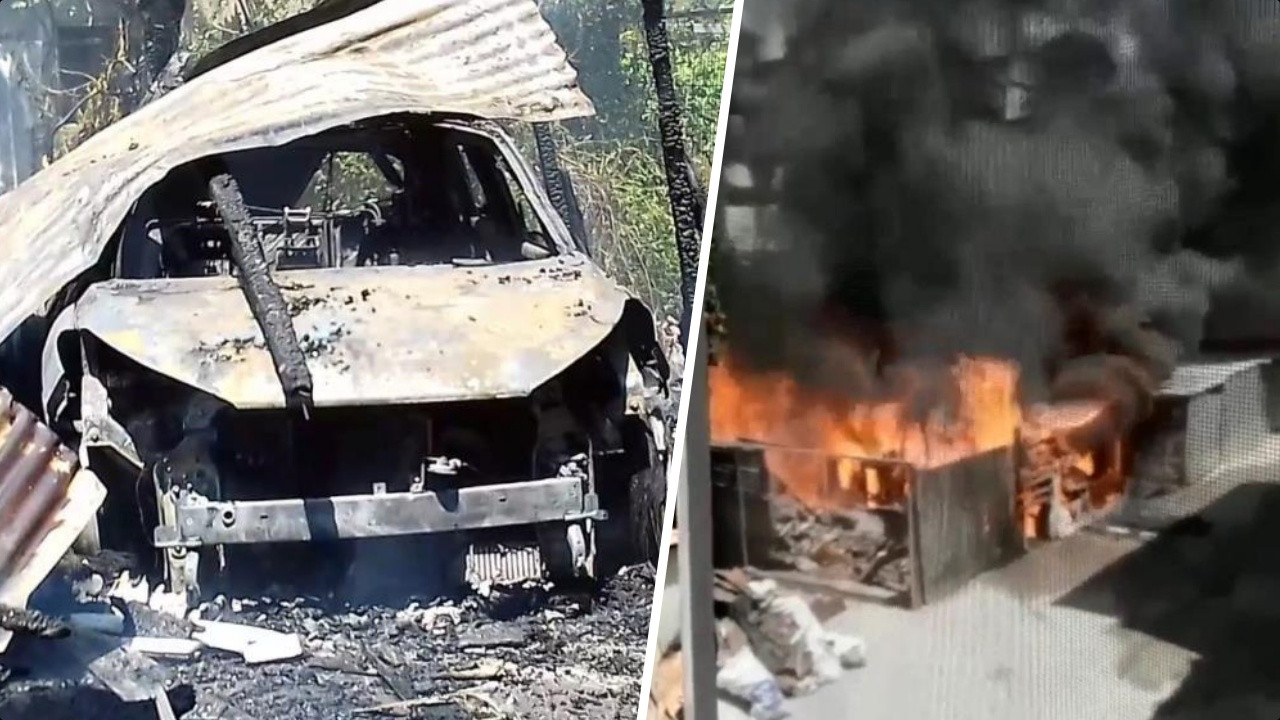 Yeni aldığı sıfır km otomobil garajdayken aniden yanarak küle döndü!