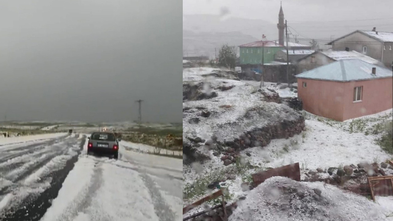 Ardahan'da şoke eden görüntü! Her yer bir anda beyaza büründü