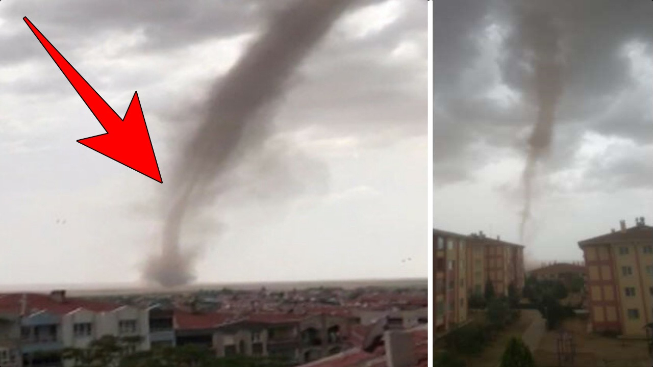 Ankara'da hortum paniği: Korku dolu anlar kamerada!