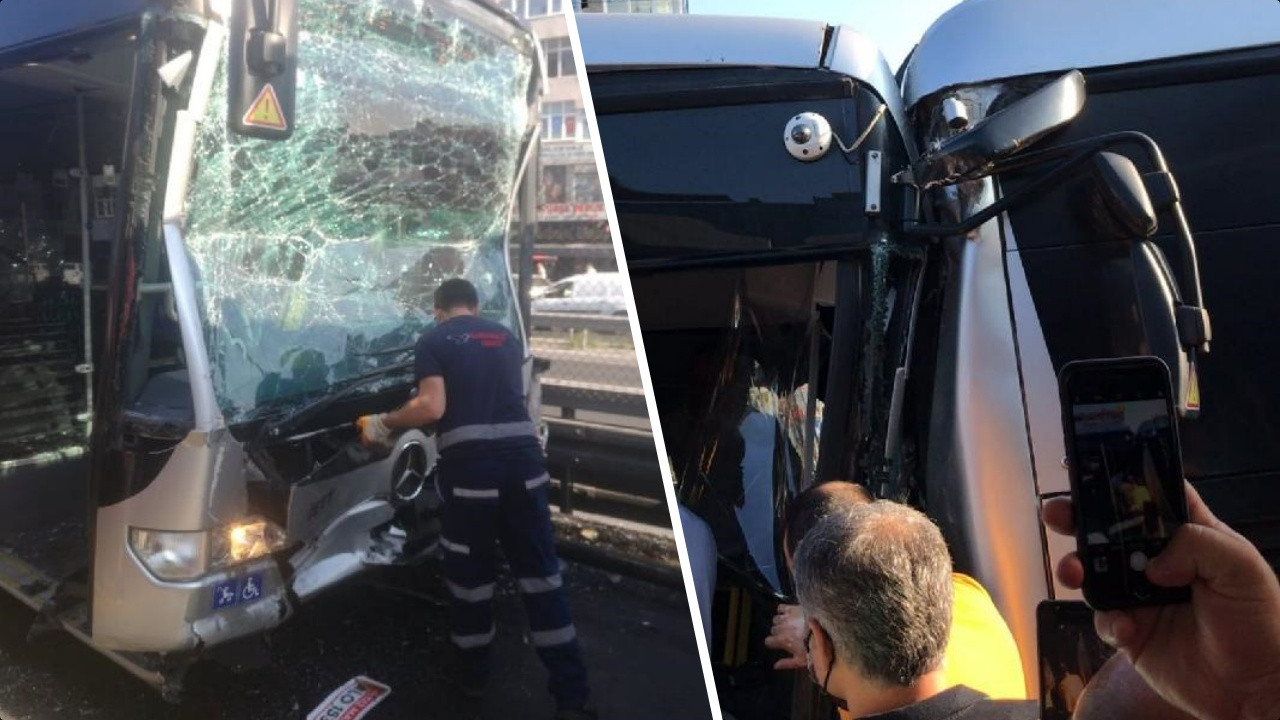 Küçükçekmece'de iki metrobüs çarpıştı: Çok sayıda kişi yaralandı!