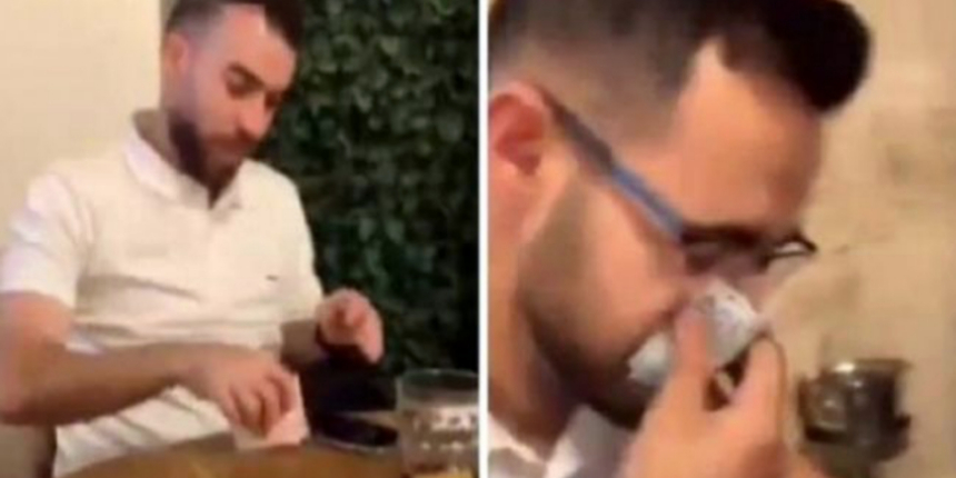 Türk Lirası ile burnunu silen İsrailli turist gözaltına alındı!