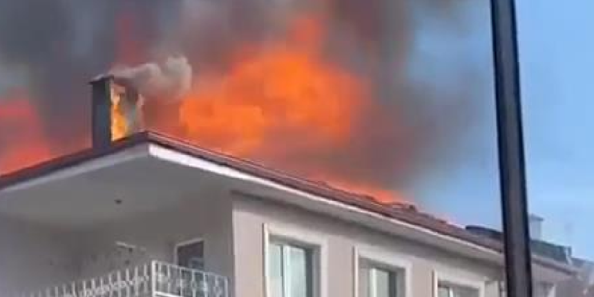 10 katlı binada korkutan yangın