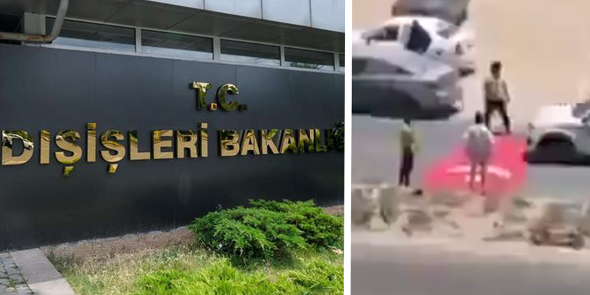 Dışişleri'nden sert tepki! Türk bayrağı çizip üzerinden geçmişlerdi