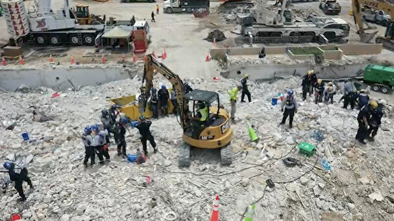 ABD'de çöken binadan 14 gündür çalışmalar sürüyor: 86 kişi enkaz altından çıkarılamadı