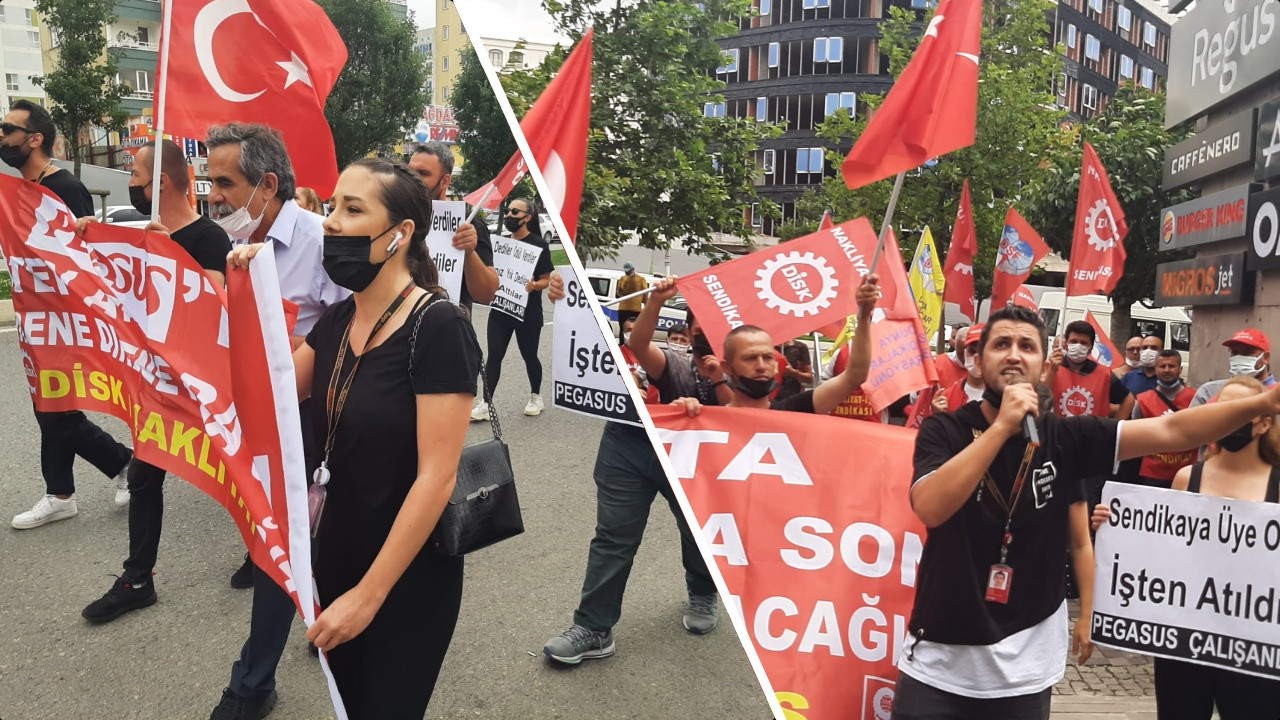 Pegasus'ta sendika üyesi çalışanlar işten çıkarıldı! Emekçiler müdürlük önünde protesto etti!