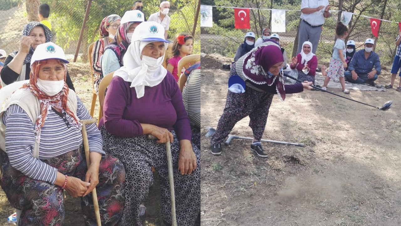 Bu köyde herkes sporcu! Denizli'de zengin sporu golf, köylülerin eğlencesi oldu