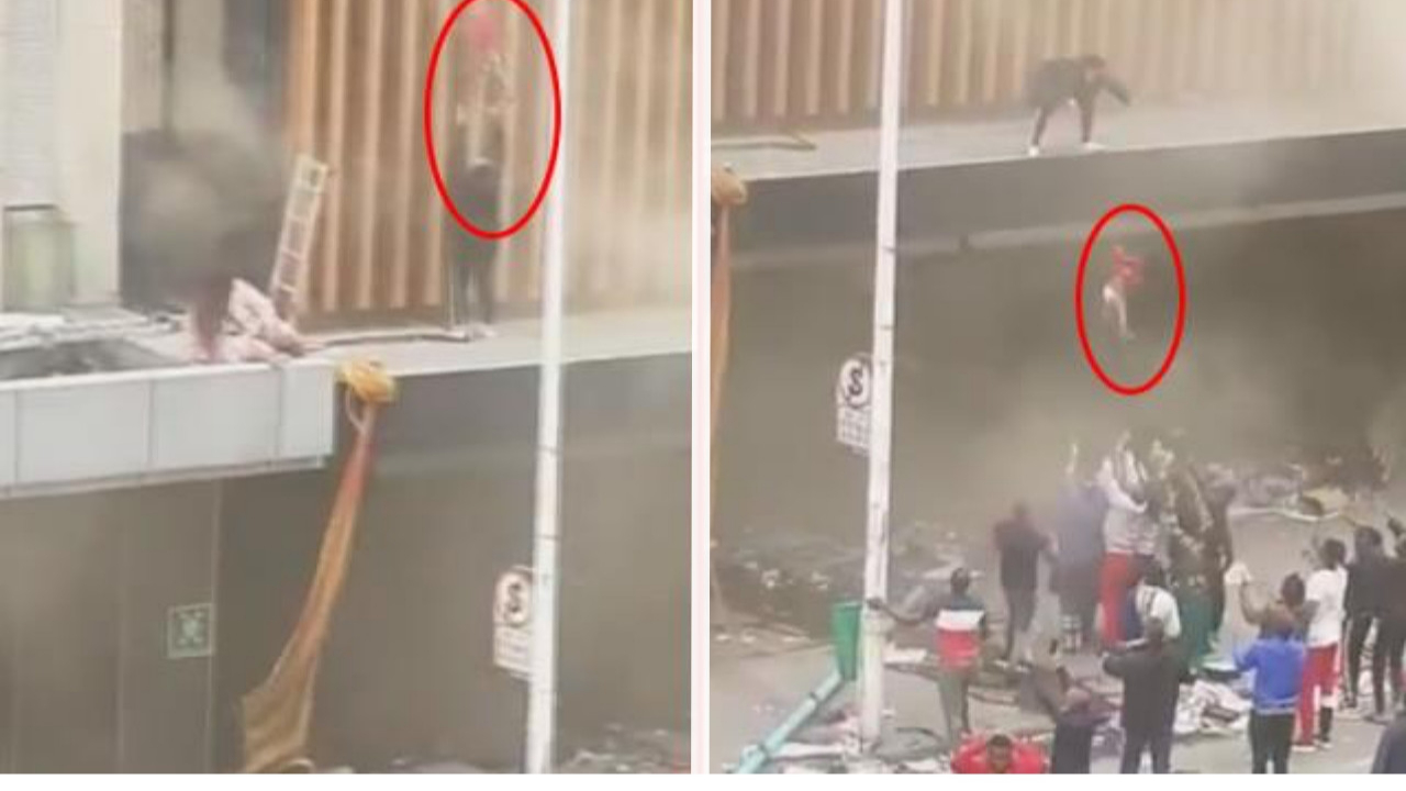 Kan donduran olay: Yanan binadan çocuğunu aşağı attı!