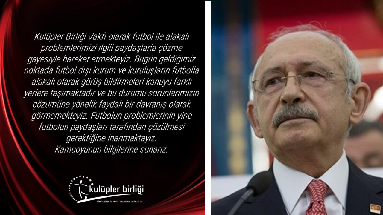 Kılıçdaroğlu'nun stratejisi ters tepti! Kulüpler Birliği'nden "karışmayın" iması