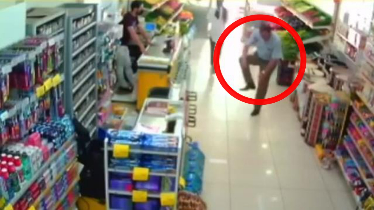 Maskesiz girdiği markette yaptığı şoke etti! Çorabından maske çıkarıp, ağzına taktı