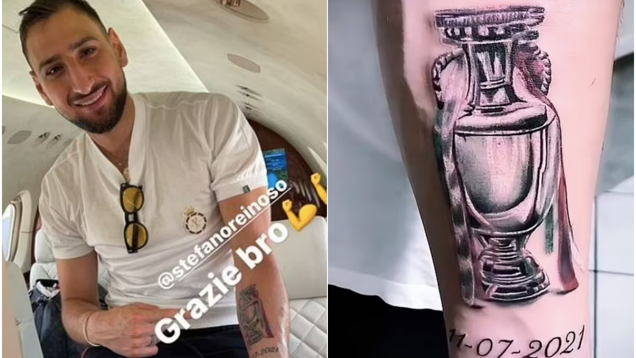 İtalya'nın yıldız kalecisi Gianluigi Donnarumma, EURO 2020 zaferini vücuduna kazıttı