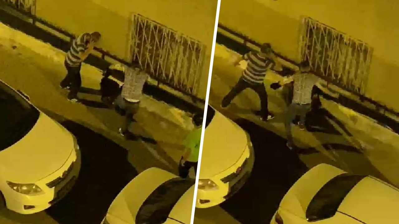 İnşaat malzemesi çalarken mahalleliye yakalandı! Dakikalarca süren tekme tokat kavga kamerada