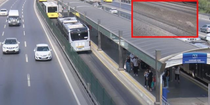 Metrobüs yolunda inanılmaz görüntü: Aşırı sıcaktan asfalt eridi!
