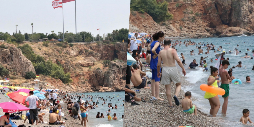 Dünyaca ünlü Konyaaltı Sahili'nde adım atacak yer kalmadı