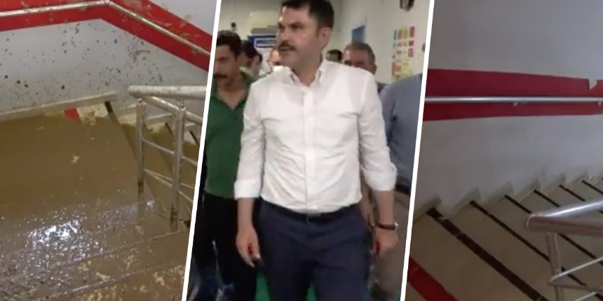 Güneysu Tenzile Erdoğan Devlet Hastanesi sel suları ve çamurdan temizlendi! Bakan Kurum paylaştı!