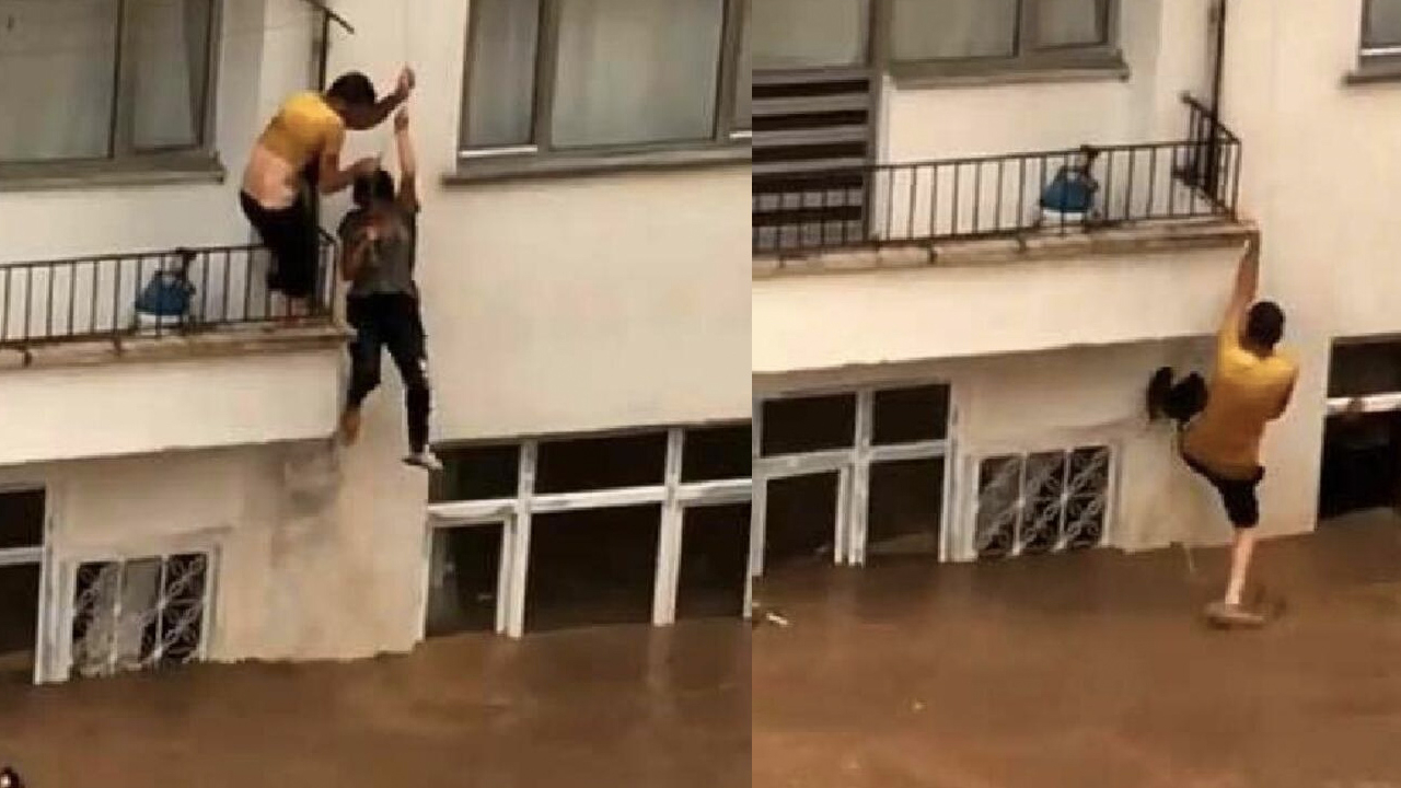 Artvin'deki selde mahsur kalan çift böyle kurtuldu! Bu görüntüler ilk kez ortaya çıktı