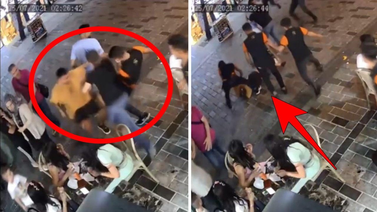 Taksim'de meydan kavgası! Kadınlara laf atınca tekme ve yumruklar havada uçuştu!