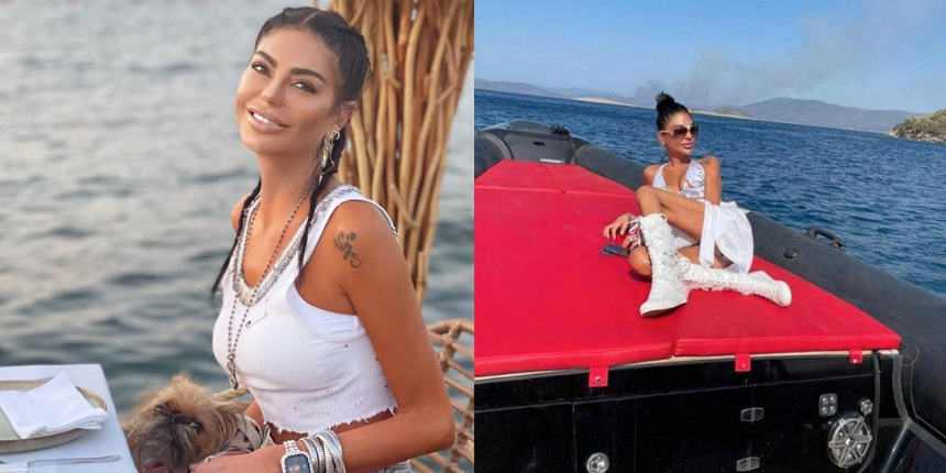 Sosyetik ikoncan Süreyya Yalçın'dan tepki çeken paylaşım! Bodrum'da dumanlar yükselirken...