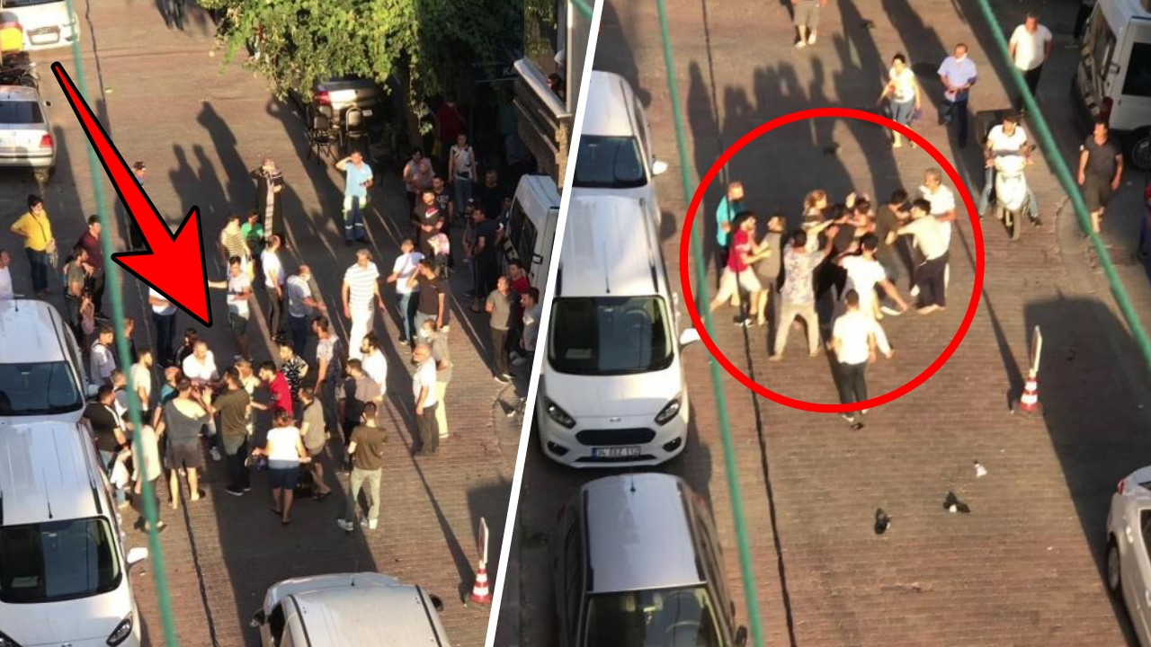 Sokak ortasında yumruk yumruğa kavga! Çığlık sesleri mahalleyi inletti!