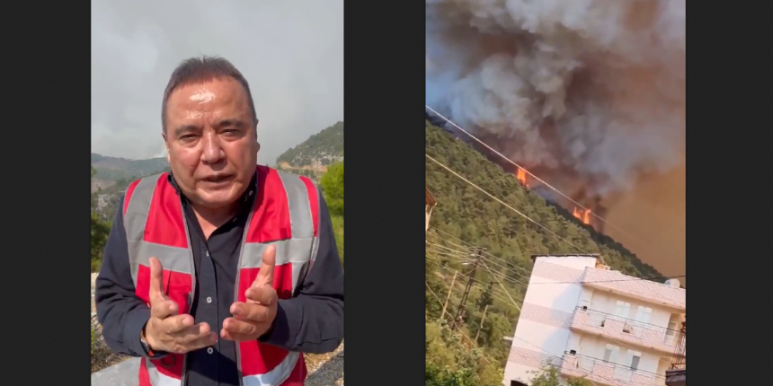 Antalya'da Başkan Böcek feryat etti: Ne olur uçak gönderin, yanıyor insanlar