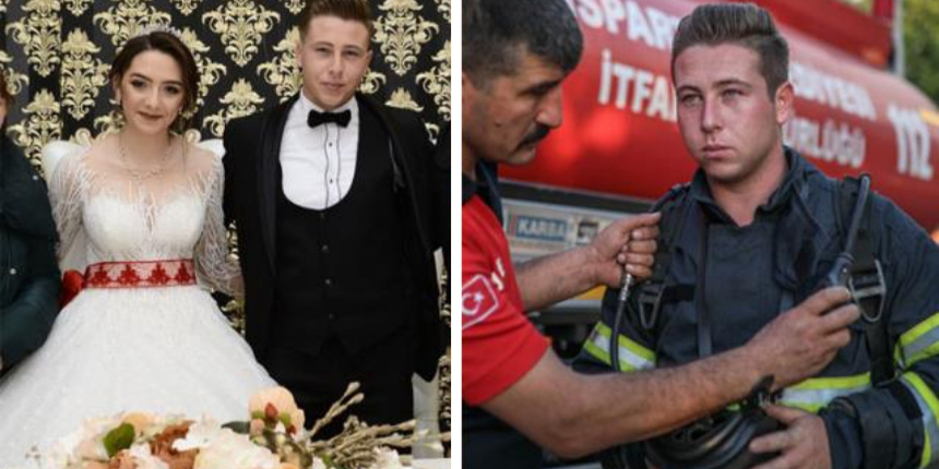 İtfaiye erinden duygulandıran karar: Balayını iptal edip yangına koştu!