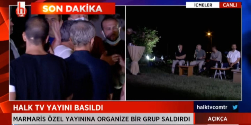 Halk TV canlı yayınına saldırı!