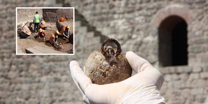 Diyarbakır'da Amida Höyük'te devam eden kazılarda 1. Dünya Savaşı'na ait 782 adet el bombası bulundu
