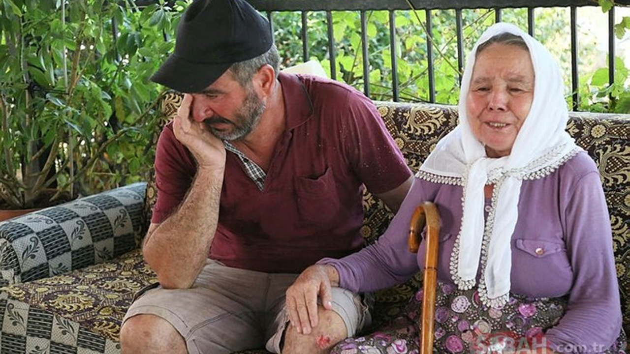 Annesini alevlerden dağlık alanda 600 metre sırtında taşıyarak kurtardı...