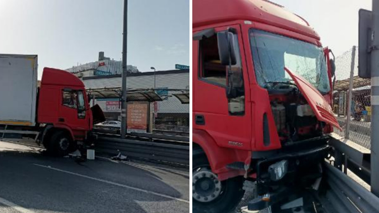 Bakırköy'de korkunç kaza: Kamyon, metrobüs bariyerlerine çarptı!