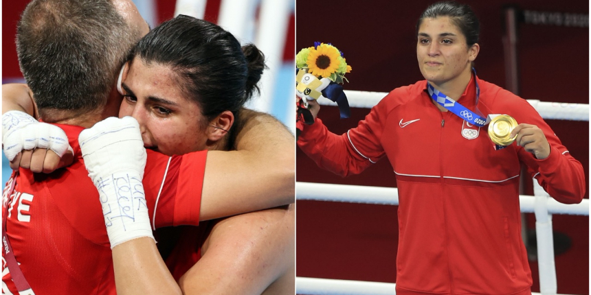 Busenaz Sürmeneli , olimpiyat şampiyonu! Milli boksör Çinli'ye yıldızları saydırdı!!