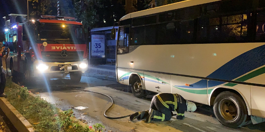 Adıyaman'da halk otobüsünde yangın