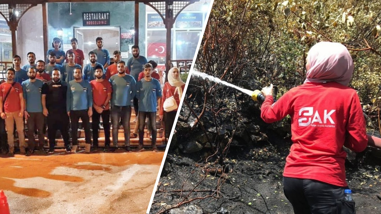 Onlarca Suriyeli yangınlarla mücadeleye geldi: Türk halkına iyilik borcunu ödemek için!